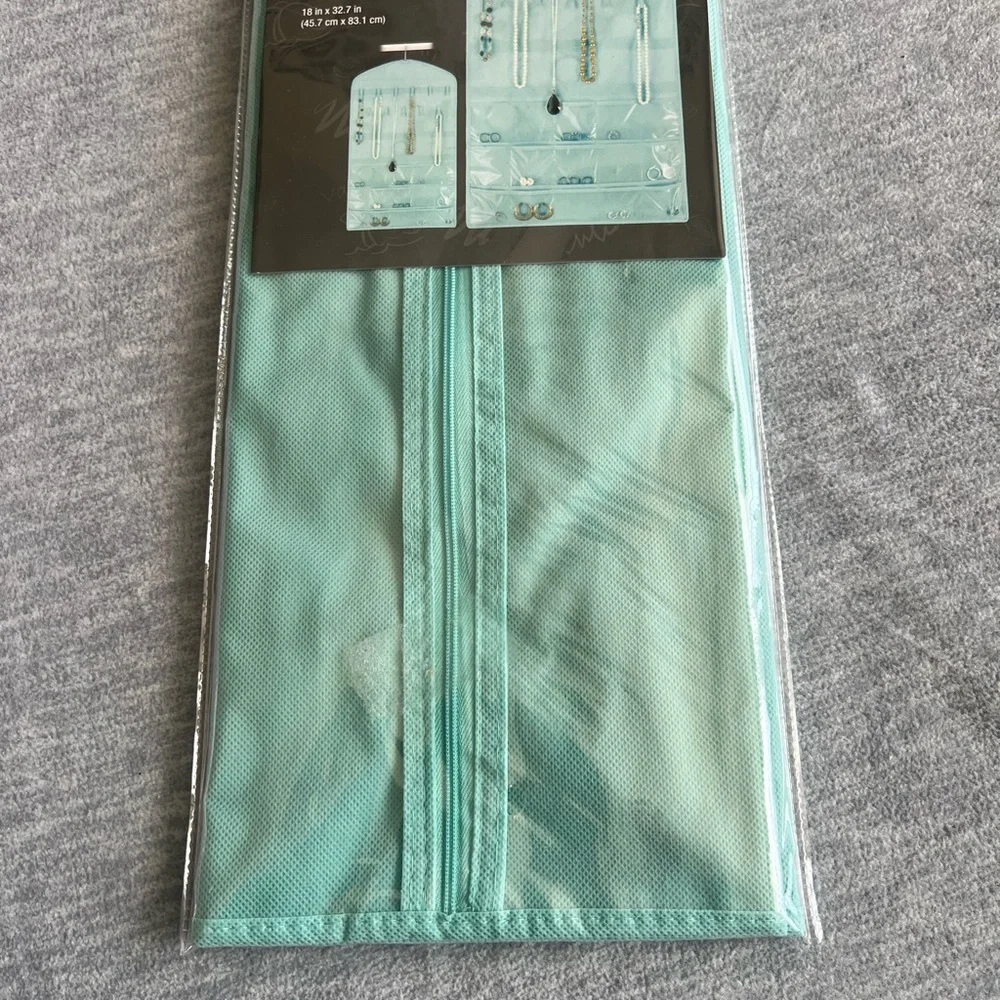 Whitmor‎ Jewelry Organizer Blue Storage Home Travel Double Sided Zippered New